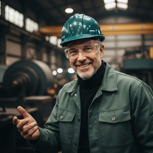 Trabalhador com equipamento de segurança